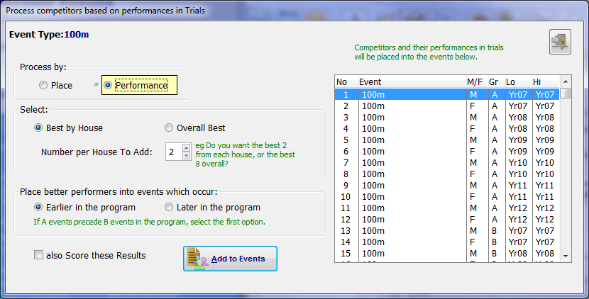 Options for processing