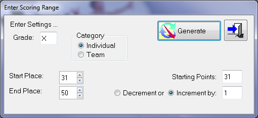 Place/Points Generator