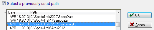 Selecting a previously used path