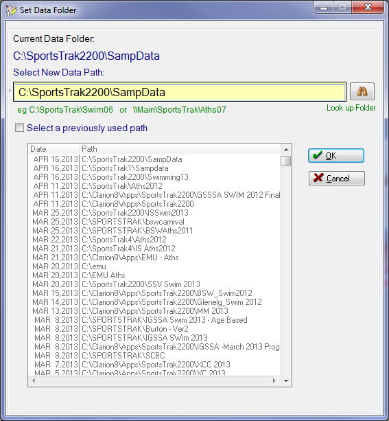 Set Data Path