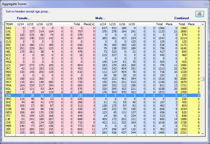 Sample Aggregated Results