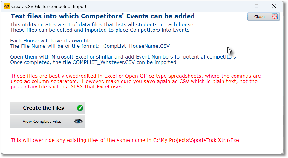 CreateCompImportFiles CreateCompImportFiles
