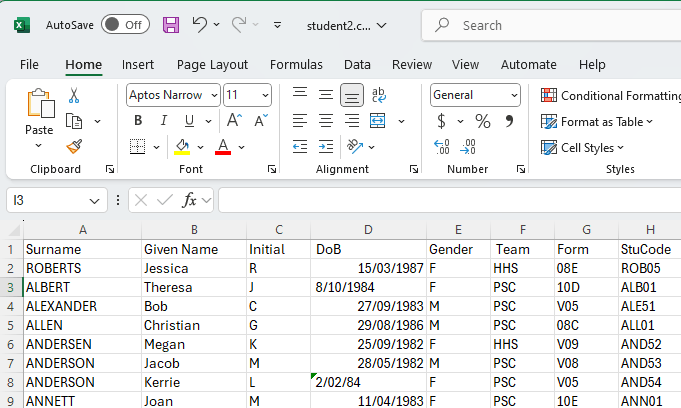 CSVInExcel