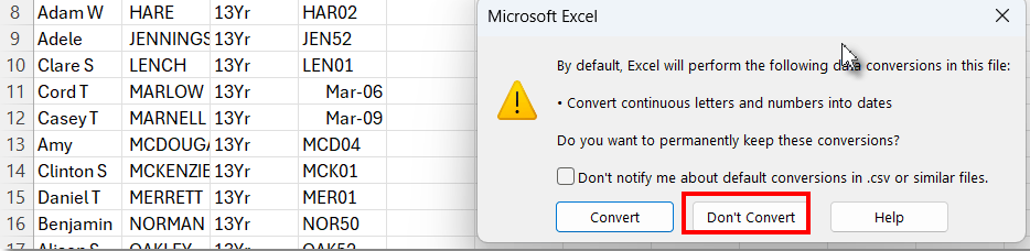 ExcelDoNotConvert ExcelDoNotConvert