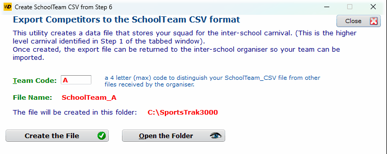 The file name includes the school code