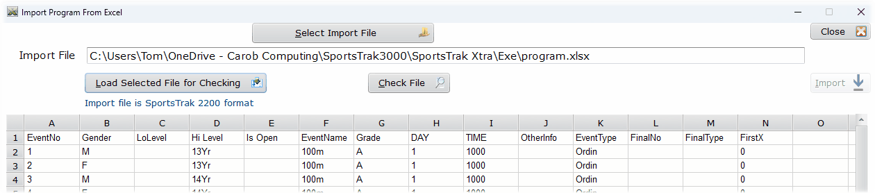 This file is SportsTrak 2200 compatible. This file is SportsTrak 2200 compatible.