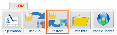 Restore from under the File Menu Restore from under the File Menu