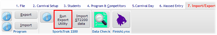 Button to run the Export Button to run the Export
