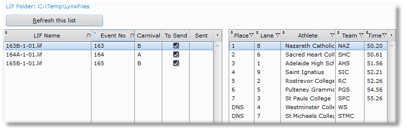 The event numbers have A or B appended The event numbers have A or B appended