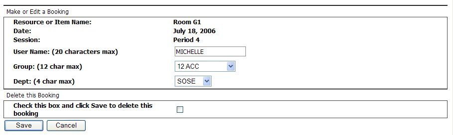 NetBookIt3 make or edit a booking