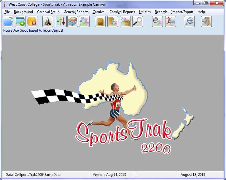 SportsTrak 2200 main window